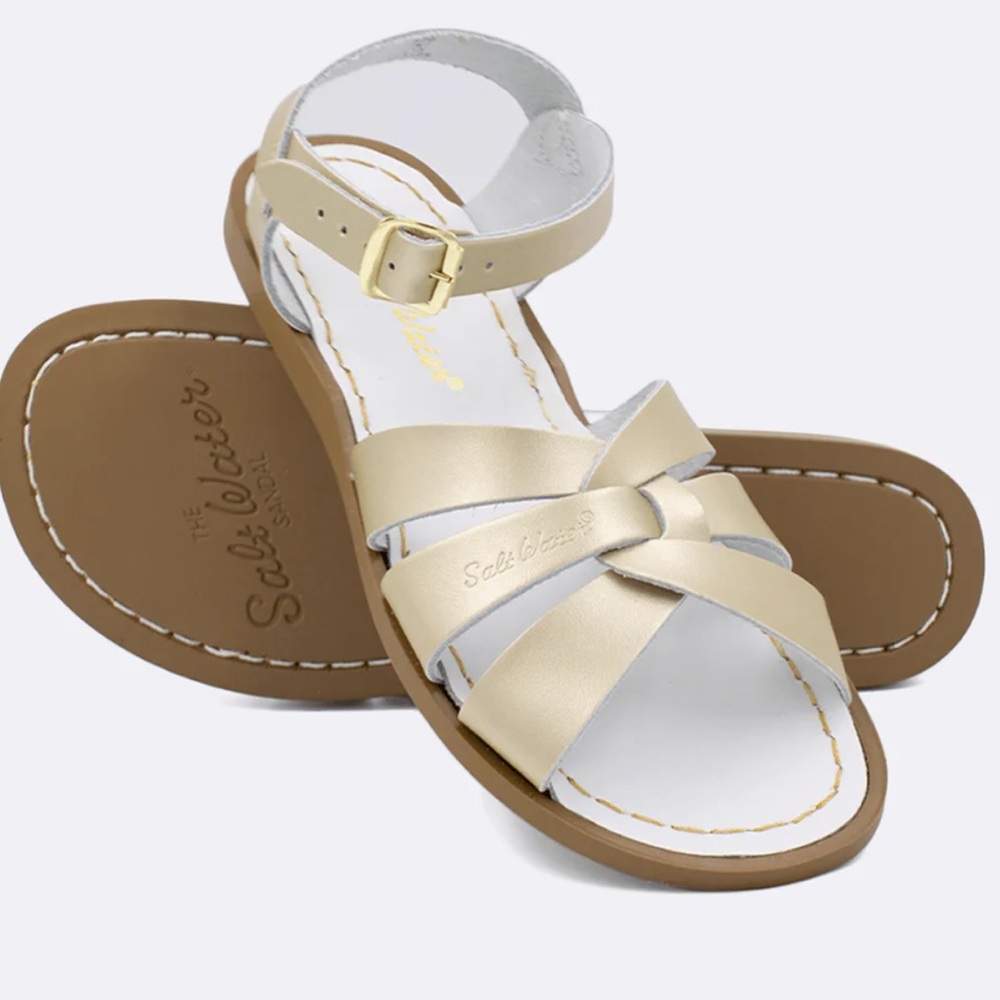 Salt Water Original Gold Big Girl size 4 Sandals